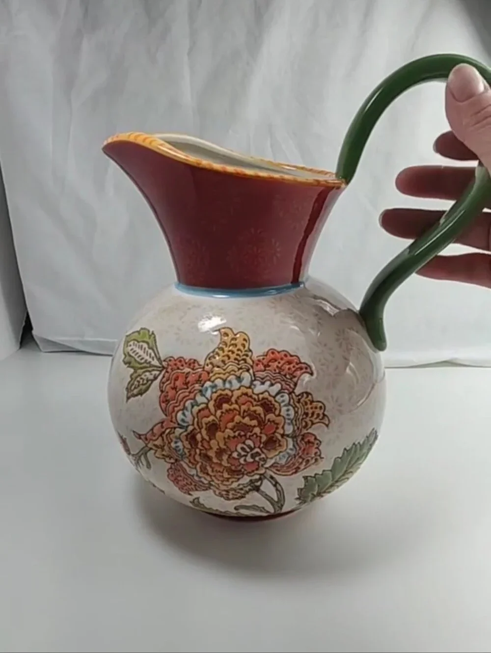 Artistic Accents Coastline Imports Reddish Orange Floral Vase 10